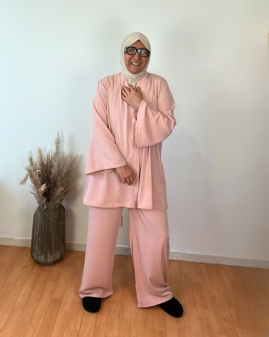 ENSEMBLE TUNIQUE STRASSÉE ET PANTALON LARGE – Image 2