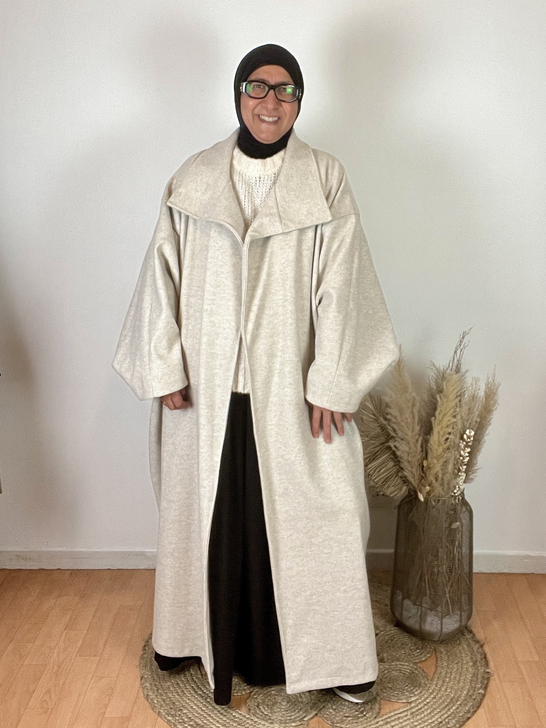 MANTEAU LONG OVERSIZE À GRAND COL – Image 4
