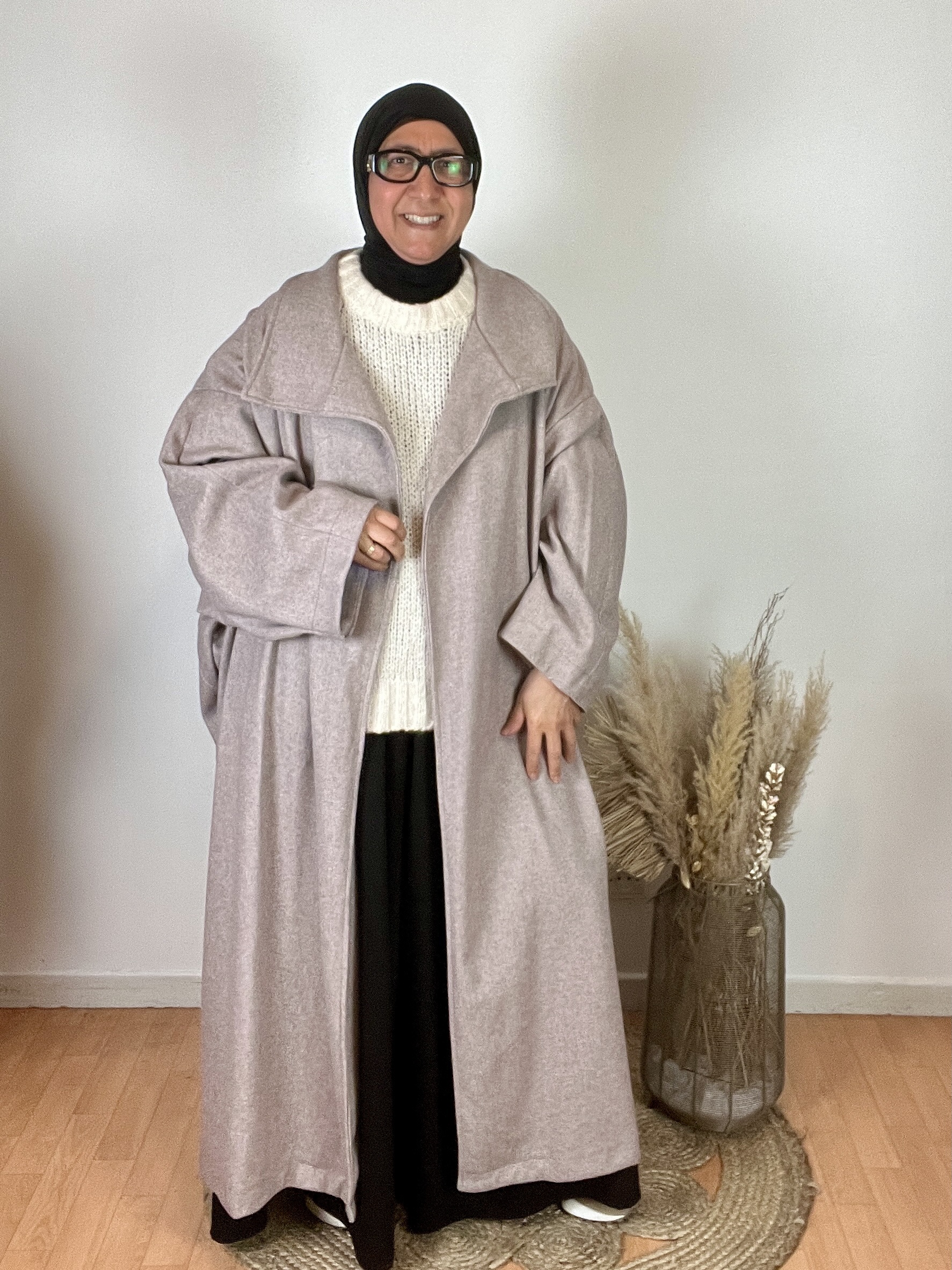 MANTEAU LONG OVERSIZE À GRAND COL