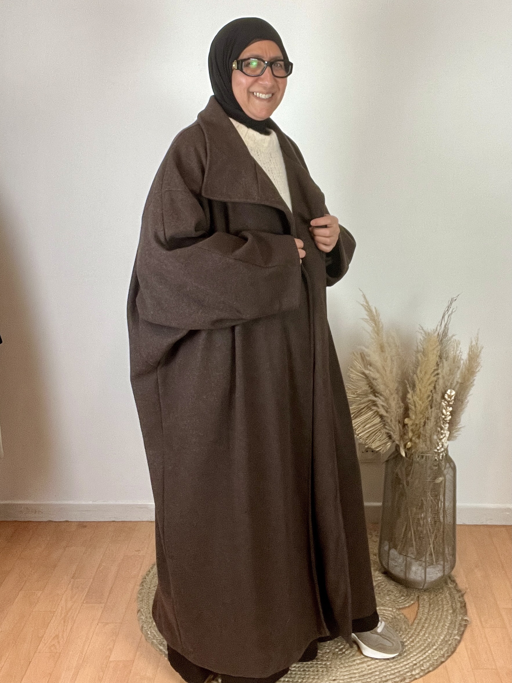 MANTEAU LONG OVERSIZE À GRAND COL – Image 2