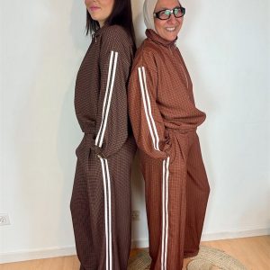 ENSEMBLE À CARREAUX ( veste zippée+pantalon large)